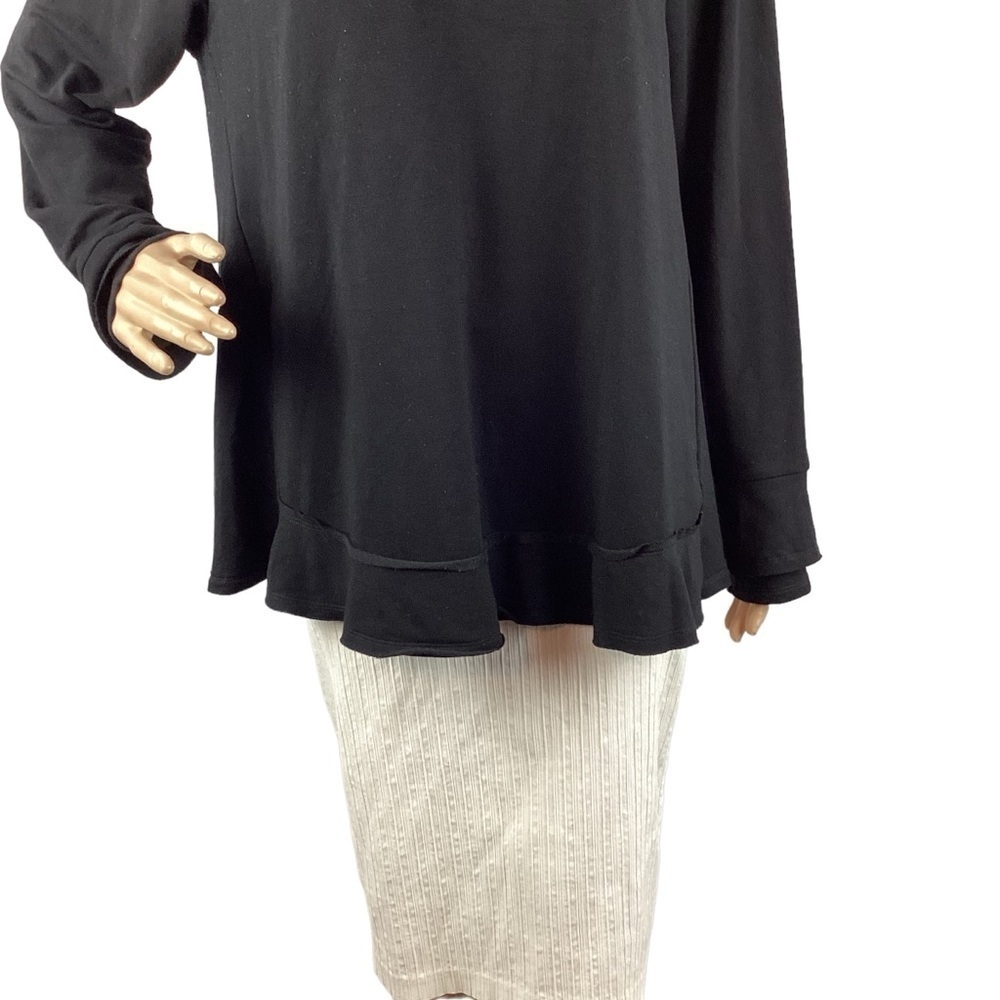 Soft Surroundings Top Size L Black Long Sleeve - Picture 3 of 7